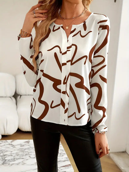 Lily – lässige bluse mit abstraktem print